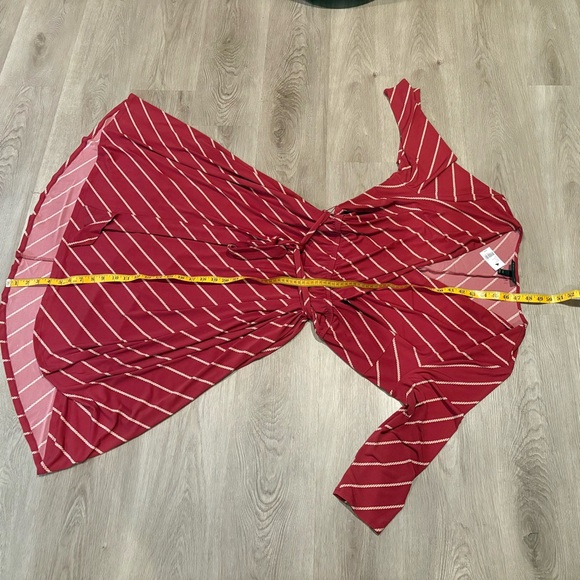 Lane Bryant Red Stripe Wrap Dress - Picture 11 of 11